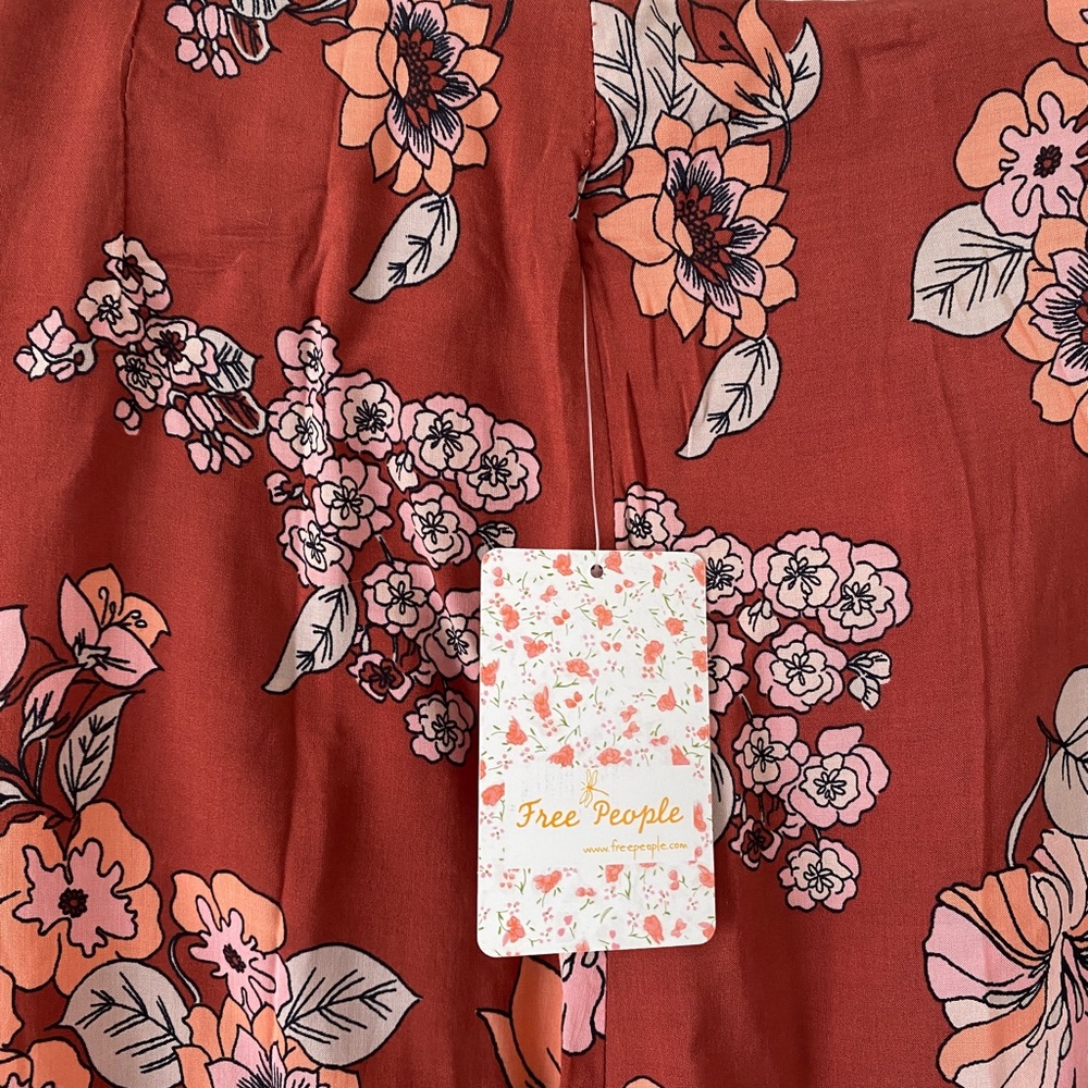 Free People Floral Wrap Midi Skirt NWT - Picture 11 of 14